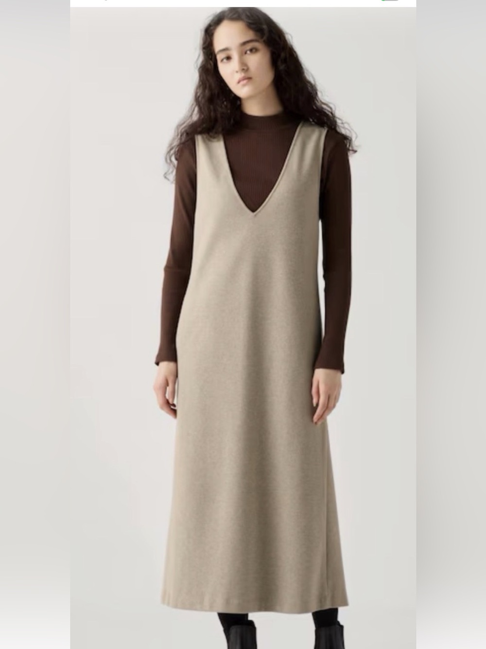 Uniqlo Size Small Biege Jumper Dress